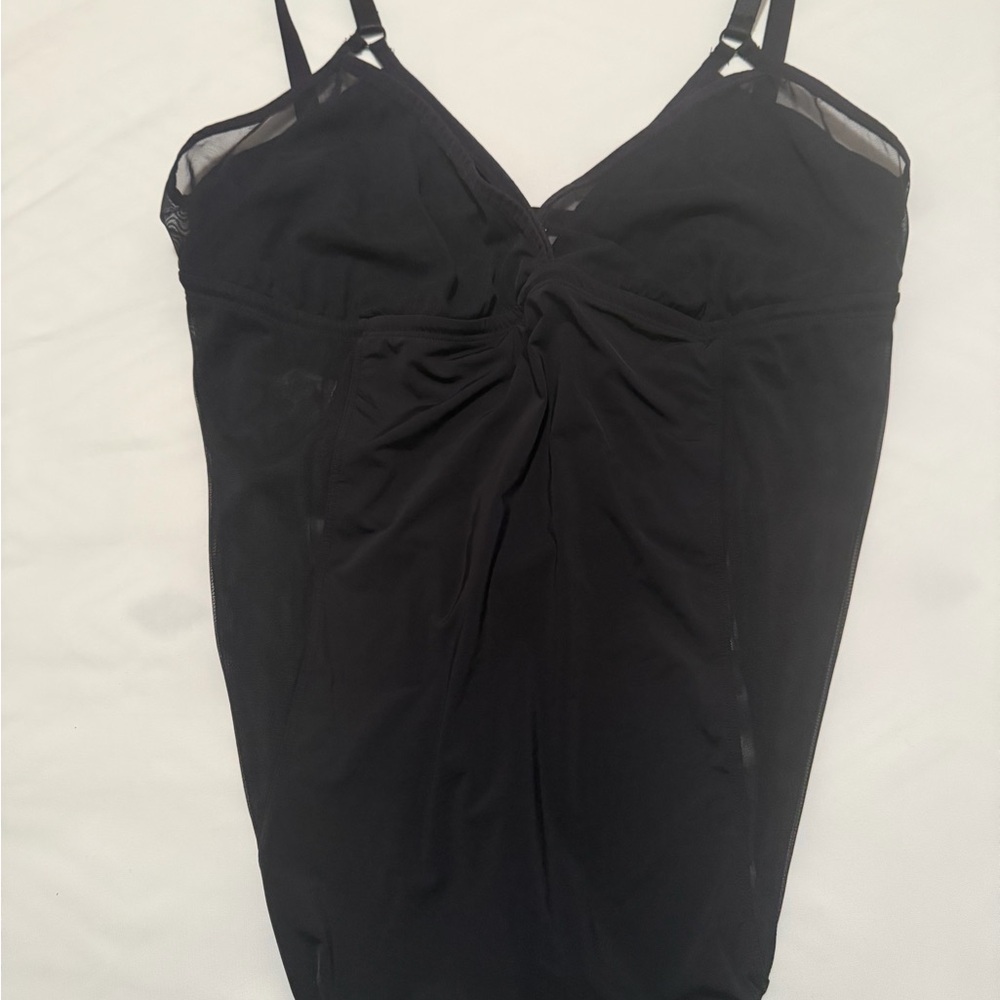 Black Mesh Parade Body Suit NWOT